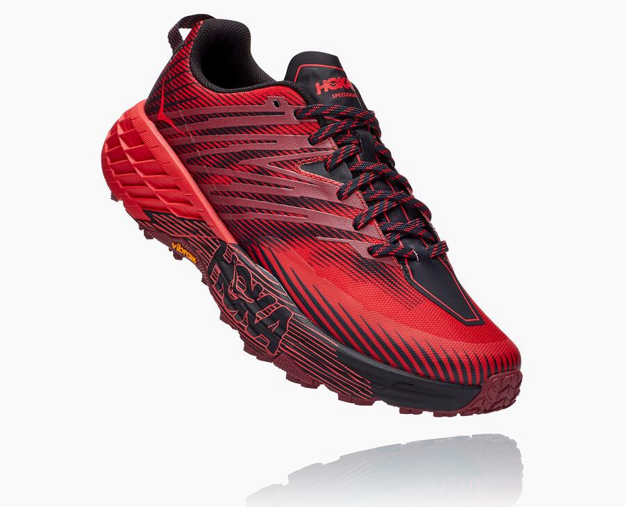 Hoka Speedgoat 4 - Men's Trail Shoes - Red - UK 724XCKUVP